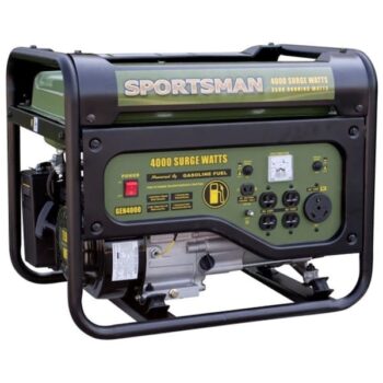 Portable Generator, Gasoline, 3,500 W Rated, 4,000 W Surge, Recoil Start, 120V AC/12V DC